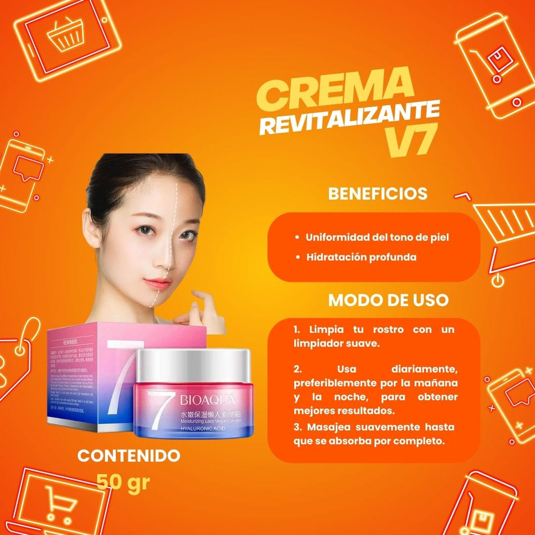 CREMA REVITALIZANTE V7 / ACLARADOR MAGICO VEGANA-7 BIOAQUA